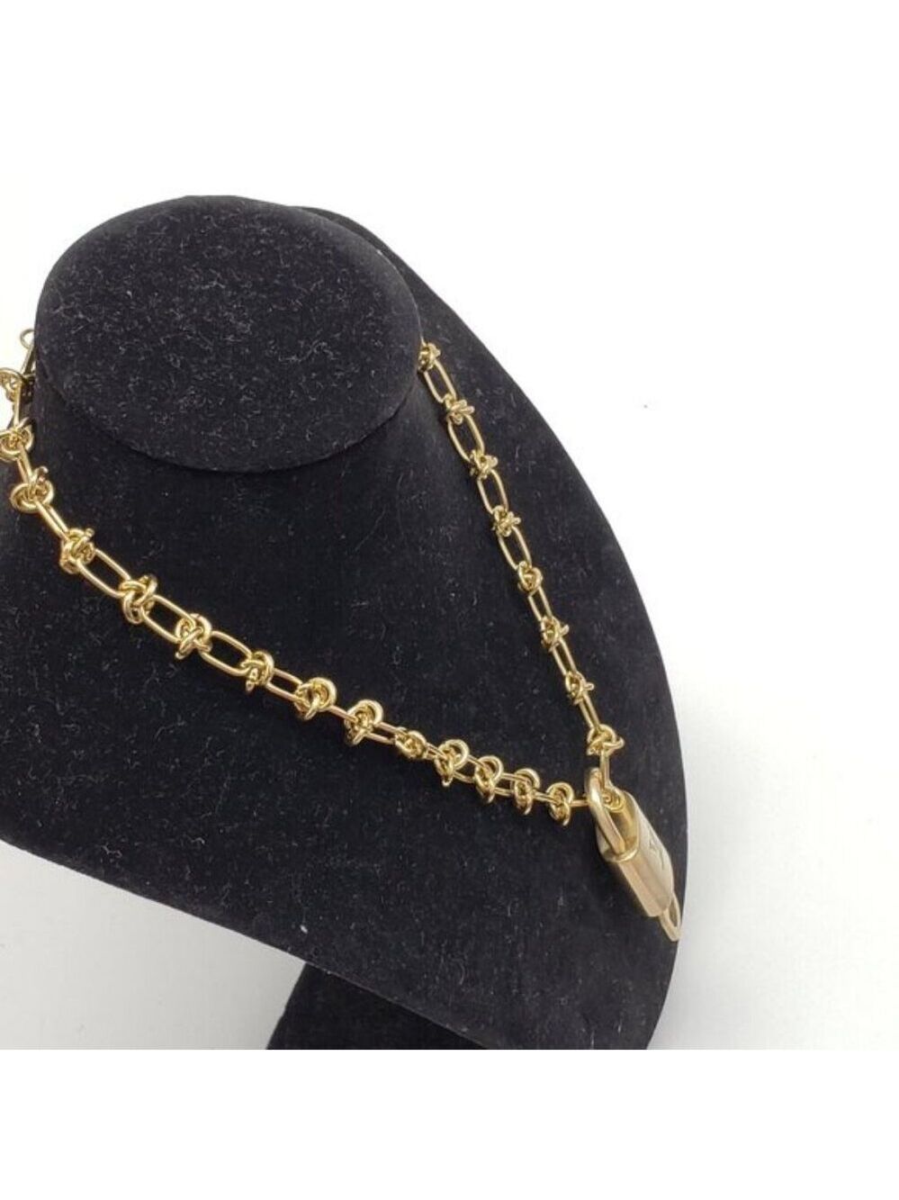 Louis Vuitton Gold Padlock w/Unbranded Stainless Steel 18k Plated Chain&Bracelet - Picture 12 of 13